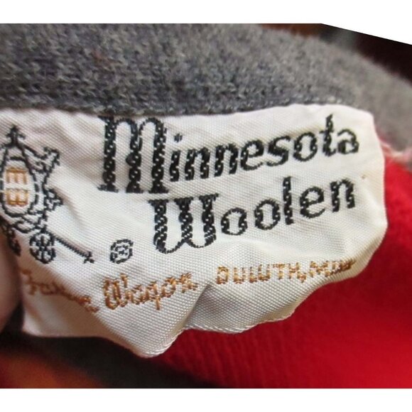 Medium Vintage Women's Cardigan Sweater 60s Grannycore Blood Red/Gray Minnesota - Picture 3 of 7